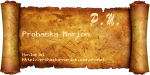 Prohaska Marion névjegykártya